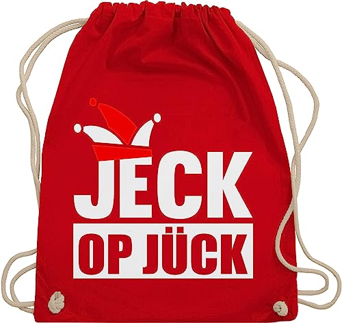 Turnbeutel Rucksack - Fasching & Karneval Taschen - Jeck Op Jück Rot Weiß I Rut Und Wiess Köln I Karnevals Jecken - Unisize