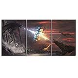 Canvas Prints Poster Room Home Decor 3 Piece Game Canvas Wall Art Ice and Fire Dragon Painting...