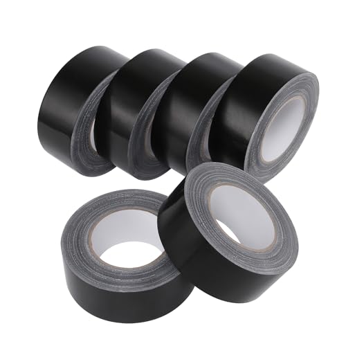 Lichamp 6 Rolls Heavy Duty Thicker Black Duct Tapes, 17 mil No Residue Duct Tape for Packaging Taping Sealing Repairing Tying, Wide Tape for DIY or Commercial Use, 2 Inches x 25 Yards, B206BK