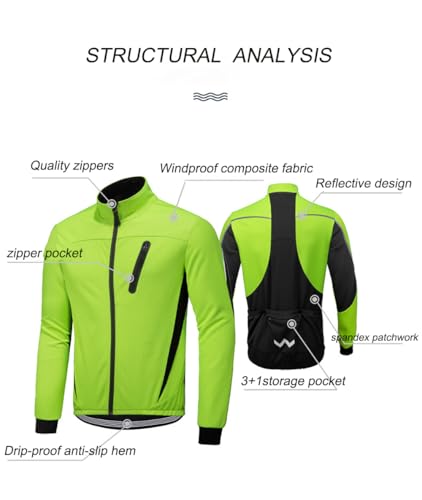 Chaqueta invierno softshell impermeable y transpirable para ciclismo masculino 5