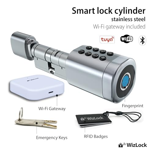 Tuya Bluetooth Smart Cylinder with Aluminium Alloy Internet Access via Bluetooth/Wi-Fi Gateway, Code, RFID (4), Fingerprint - Image 2