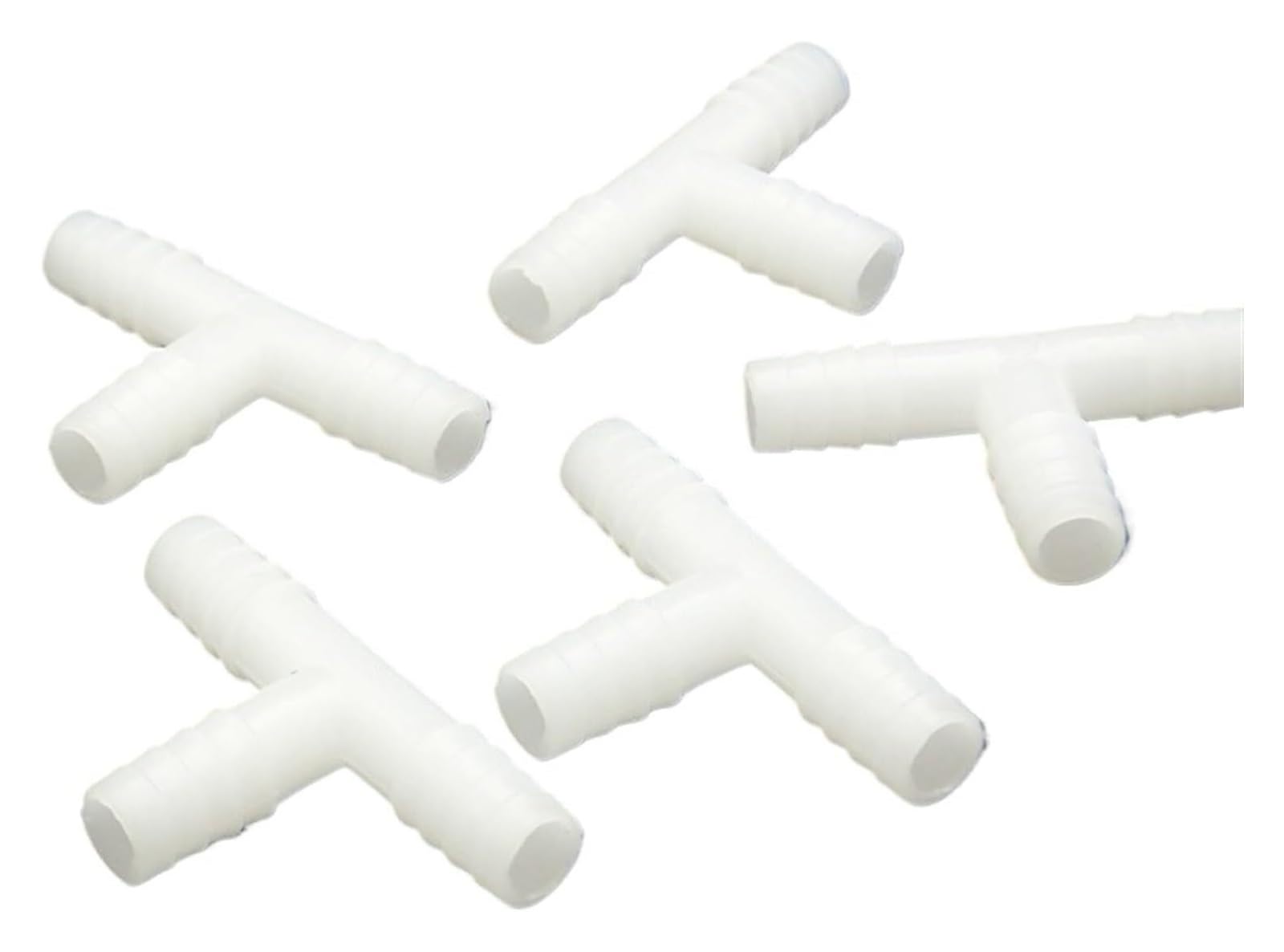 Hose Barb Fittings,5PCS 4mm 5mm 6mm 8mm 9mm 10mm Hose Barb Tee Plastic Connector Pipe Fitting for Aquarium Fish Tank(8mm 5pcs)