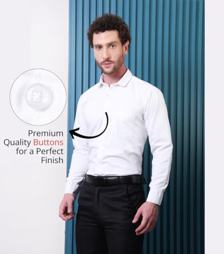 Image of CONTRARY Men's Pure Cotton Solid Stylish Casual & Formal Wear Shirt | Stylish Regular Fit Full Sleeve Comfortable Office Party Trendy Shirt - Multi Color