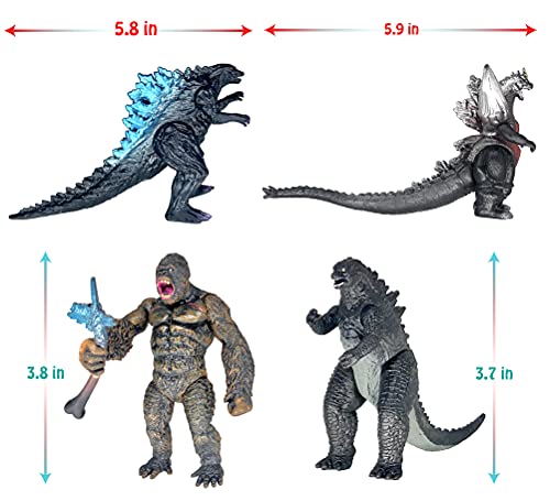 Twcare 8Pcs Attacking King Kong Vs Godzilla Toys 2021 Movable Joint Action Figures King Of The Monsters Birthday Dinosaur Kid Gift Cake Toppers #TOP3