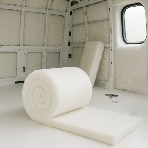 MHG Living Campervan Insulation Roll Itch-Free Thermal Polyester Moisture Resistant Eco-Friendly Loft Roof & Wall Insulation for Vans Sheds & Homes (L5m x W370mm x T110mm)