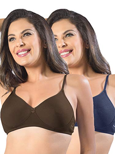 Image of SONARI Womens Non Padded Cotton Bra | Wire Free, Medium Coverage, Seamless Cups, Comfortable Polyester Cotton Blend Fabric | Adjustable Straps, Ideal for Everyday Wear - Smile