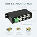 Coolgear Industrial 4-Port Powered USB 2.0 Hub with Port Status LEDs, Metal Housing, 7-24 VDC Input, Wall and DIN-Rail Mountable, PC & Mac Compatible