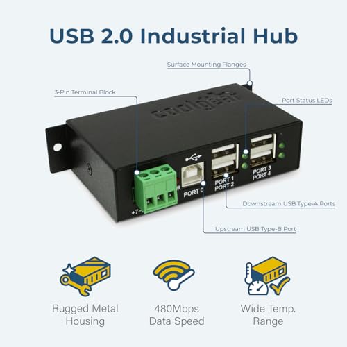 Coolgear entrée à tension variable 4 ports USB 2.0 hub robuste DC - 2