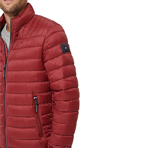 Image of Tommy Hilfiger Mens Embroidered Logo Puffer Jacket