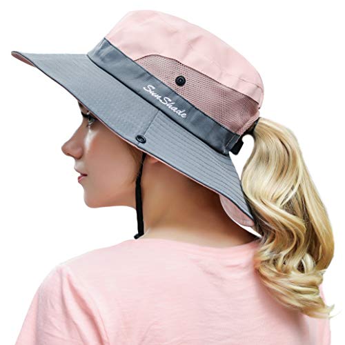 Women Outdoor Sun Hat UV Protection Wide Brim Mesh Foldable Safari Beach Fishing