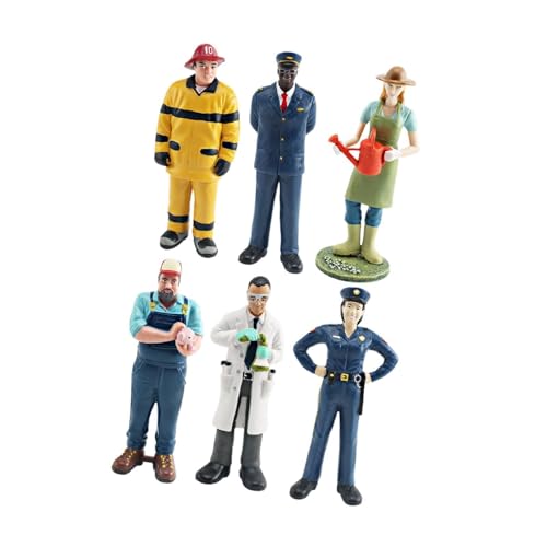 Figurines peintes à la main lot de 6 personnages pour monde miniature