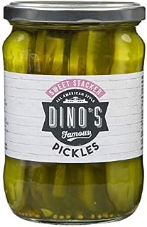 Dino's Famous Hot Dogs Sweet Stacker Pickles 530g, Pack of 1