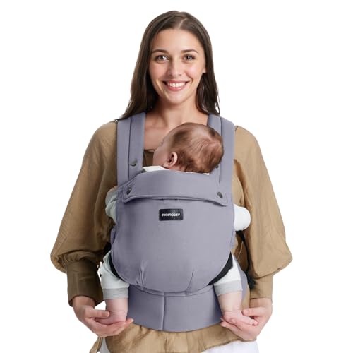 Image of Momcozy WeeSnug Baby Carrier - Cozy Comfort for Newborns 7-25 lbs, Ergonomic Cross-Back Support, Effortless to Put On, Hands-Free Infant Carrier with Lumbar Support, Light Purple