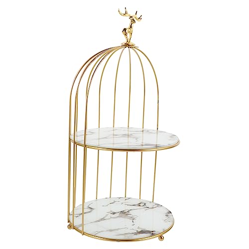 MAGICLULU Organizador De Maquillaje De Lujo De Hierro Con Doble Capa Soporte Para Productos De Cuidado De La Piel