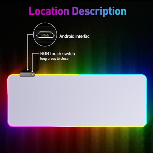 Image of RGB Mousepad Led Mouse Pad, Large Mouse Pad,Led and Big Mouse mat(White)