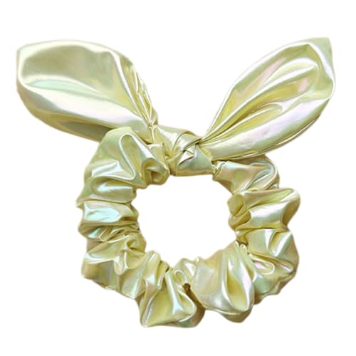 2 gomas metálicas brillantes para el pelo con orejas de conejo, anillos para el pelo para mujer, cintas para el pelo Scrunchies, bandas de goma, bandas elásticas para el pelo para el soporte de cola
