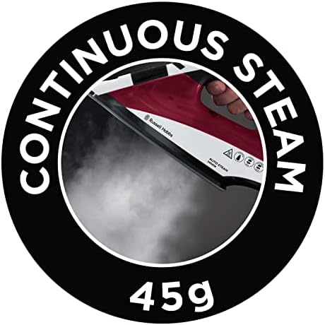 Russell Hobbs Auto Steam Pro Non-Stick Iron 22520, 2400 W, White and Red