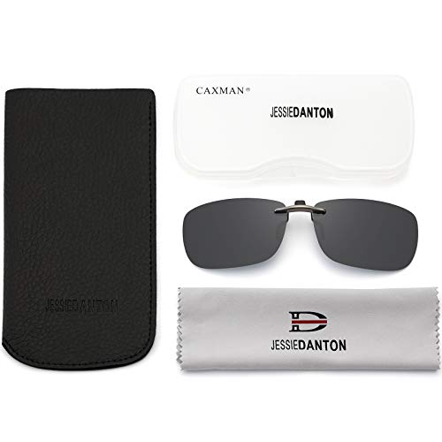 Caxman Polarized Clip On Sunglasses Over Prescription Glasses For Men Women Compact Fit Grey Lens Large Size Uv Protection #TOP5