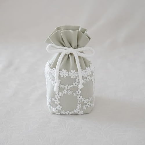 骨壺カバー 骨壷カバー 2寸 リングフルール 総裏地 手元供養 ペット 人間 赤ちゃん 刺繍 レース オックス生地(綿100%) 骨壷カバー専門店ReBone 0196C20 (ピスタチオ)