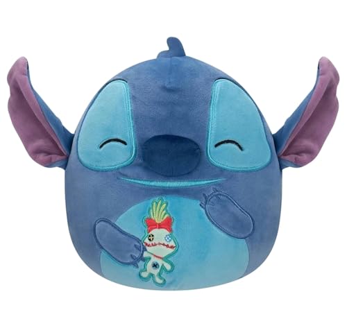 Squishmallows Peluche original de Disney de 10 pulgadas, teñido anudado con un gorro de peluche, peluche oficial de Jazwares