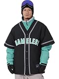 namelessage(ネームレスエイジ) スノーボード ウェア ジャケット ベースボールシャツ スタイル age-814 ブラック XXLサイズ スノーウェア スノボウェア ユニフォーム