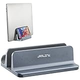 JARLINK 2-in-1 Design Vertical Laptop Stand Holder, Aluminum Laptop Stand for Desk with Adjustable Dock, Space-Saving Organizer Compatible with All MacBook, Samsung, HP, Dell, Chrome Book,Gray