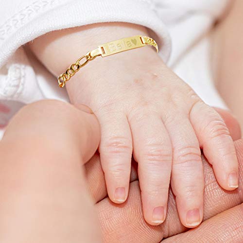 Tina&Co Personalized 18K Gold Plated Baby Name Bracelet Custom Bracelets for Kids Id Protection Bracelet Baptism for Girls2