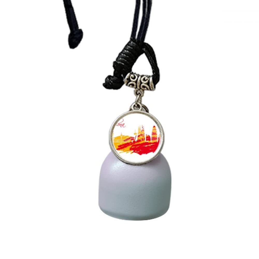 Carillon éolien rouge et jaune résistant pour personnaliser l'habitacle de votre voiture