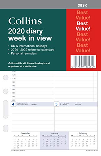 2020 Week To View Refill For Desk Size Personal Organiser (7 Ring Mechanism), Dk1700 #TOP6