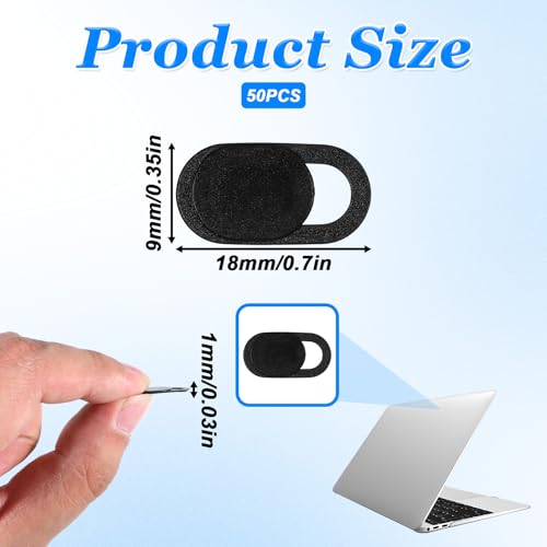 50 Stück Webcam Abdeckung, Ultra Dünne Laptop Kamera Abdeckung Handy Kamera-Abdeckung für Laptop, Computer, Tablet, Smartphone, Schutz Ihrer Privatsphäre Online (Weiß, Schwarz)