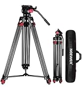 NEEWER 79”/200cm Video Tripod, Heavy Duty Aluminum Alloy Camera Tripod Stand with 360°Fluid Drag ...