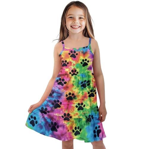 Youngerbaby Dresses for Girls 3-14T Spaghetti Strap Midi Sundresses Summer Dress A Line Swing Twirly Skater Tunic Dresses