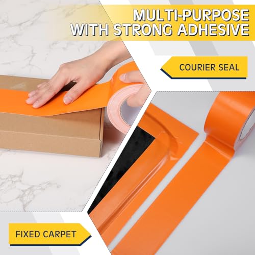 Image of Feifeiya 2 Rolls of Orange Duct Tape 2.5 Inch x 30 Yards Heavy Duty Duct Tape Waterproof Strong Packing Tape for Photographers, Repairs, DIY, Crafts, Indoor Outdoor Use