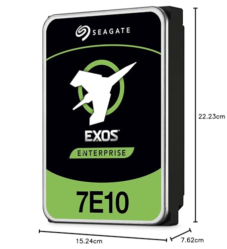 Seagate Exos 7E10 6 to, Disque Dur Interne - 3,5 Pouces 512n SATA 6 Gbits/s 7 200 TR/Min, 256 Mo de mémoire Cache, 2M MTBF, pour Entreprise et Centre de données (ST6000NM000B)