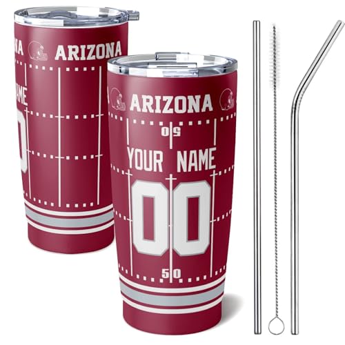 Image of ANTKING Arizona Tumbler 20 oz Travel Coffee Cup for Men Women Boy Custom Name Number Gifts