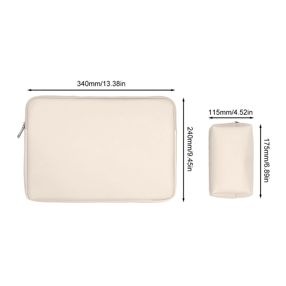Grobo Custodia per computer portatile, in pelle PU, impermeabile, con custodia per accessori per notebook da 13 a 14 pollici