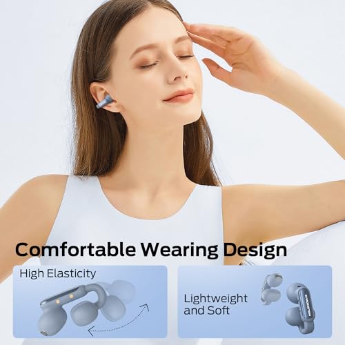 Image of Monster Open AC601 Wireless Earbuds, Comfort Clip-On Bluetooth Earphones, Bluetooth 5.4 Earbuds with Environmental Noise Cancellation, IPX5 Waterproof & Touch Control Wireless Headphones(Blue)