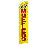 Mufflers (Letters) Swooper Advertising Flag - Perfect for Car Lots, Auto Repair Shops, Performance Shops