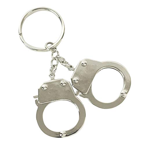 Preisvergleich Produktbild Haodou Schlüsselhalter Schlüsselanhänger Liebe Handschellen Schlüsselring Zink-Legierung Schlüsselbund Schlüsselkette Key Ring für Beutel-Kette Auto-Anhänger 4.1 * 3 * 0.5cm (Silber)