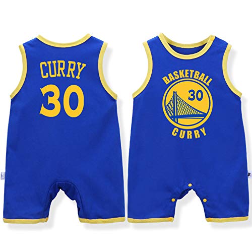 Uniforme de Baloncesto para bebé, número de Grupo, Chaleco sin Mangas, Mono de algodón James Lakers de 0-12 Meses,Blue-1,90cm Cover