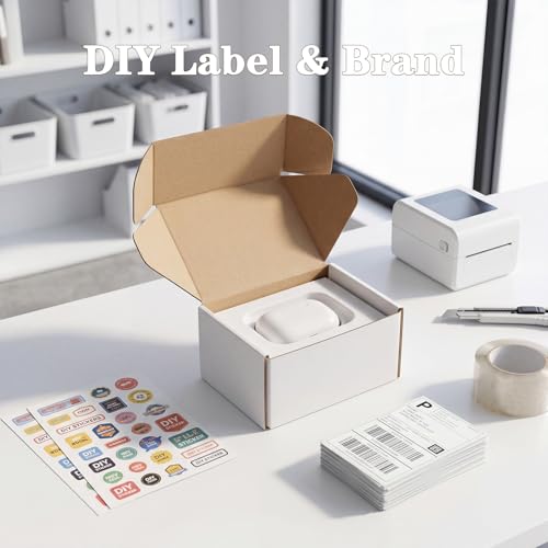 Image of WIFTREY 6X4X3 Shipping Boxes Set of 30, 6X4X3 White Corrugated Cardboard Box for Packaging Small Business, Gift Packing, Mailing, Moving