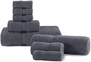 8Pc Bale Towels Set 600 GSM Luxury Egyptian Cotton Towels Soft, Absorbent Comfort Plush Hotel Quality Sheet 4 Face 2 Hand 2 Bath Towel, Machine Washable-Charcoal