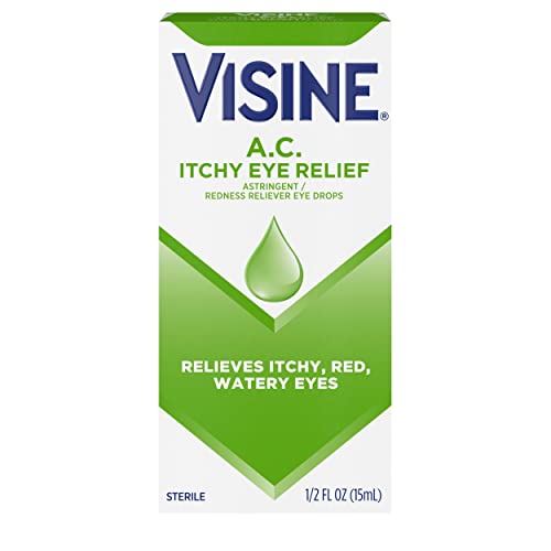 Visine A.c. Itchy Eye Relief Eye Drops With Zinc Sulfate & Tetrahydrozoline Hcl, Eye Drop Treatment With Redness Reliever & Astringent For Itchy, Red, Watery & Irritated Eyes, 0.5 Fl. Oz #TOP23