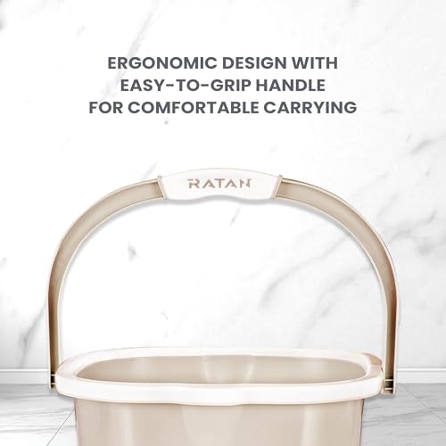 Image of RATAN PLASTICWARE Premia Bucket (18L X 1) - Desert Rose|Light Weight and Easy to Carry|Perfect for Use in Bathrooms, Kitchen & Wet Utility Areas