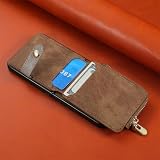 Generic etui kompatybilne z Motorola Moto Razr 60 Ultra (kolor: brązowy) skórzane etui z pierścieniem zamek błyskawiczny portfel tylna obudowa