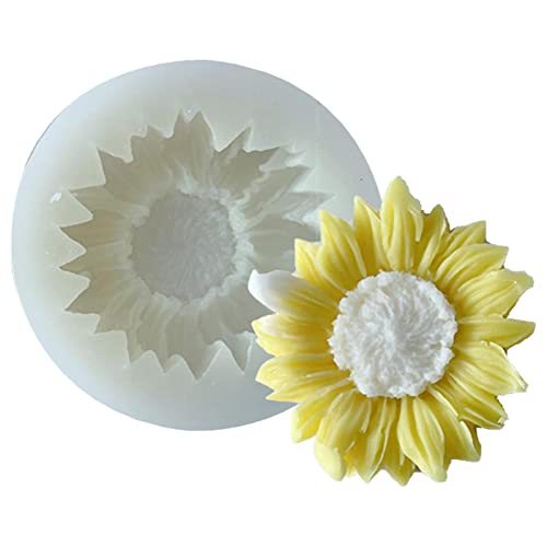 Silicona Girasol para Fabricación Velas - Moldes Chocolate en Forma Flor | Vela perfumada Jabón moldes Resina para la fabricación
