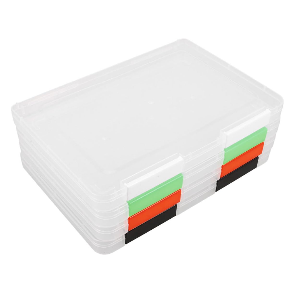 A4-dokumentenaufbewahrungsbox aus Kunststoff, 4 Stück Transparent