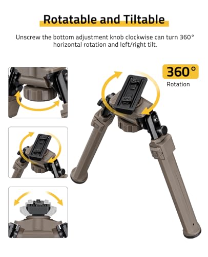 Image of CVLIFE Bipod Compatible with M-Rail Bipod Sturdy 7.8-10.6 inch for Outdoors
