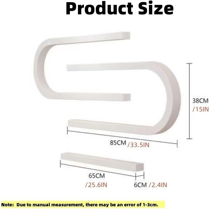 Nail Polish Rack for Wall, Nail Polish Organizer Metal Shelf, Wall Mounted Shelf, Nail Settings Display Rack, U-Shaped Storage Shelf, Hanging Salon/Beauty/Nail Shop Organizer Holder(White,8-piece set)