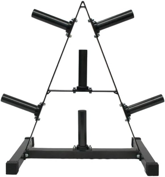 Gronk Fitness Compact A-Frame Olympic Weight Tree | Space-Saving 2-Inch Plate Storage Rack with Modular Horns | Heavy-Duty Home or Commercial Gym Plate Organizer
